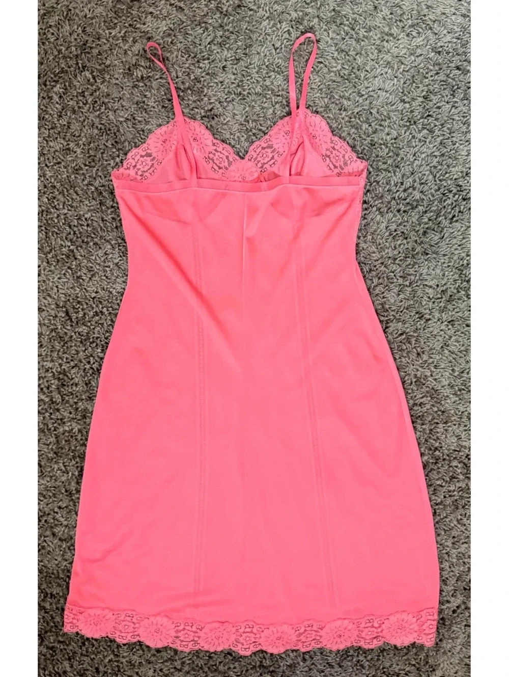 Vintage 1960's Coral Lacy Slip Dress from St. Michael of Britian size 36